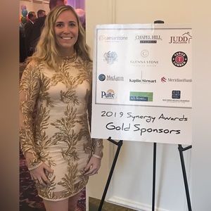 Gold Sonja by Sonja Morgan Cocktail Dress Sz Lg